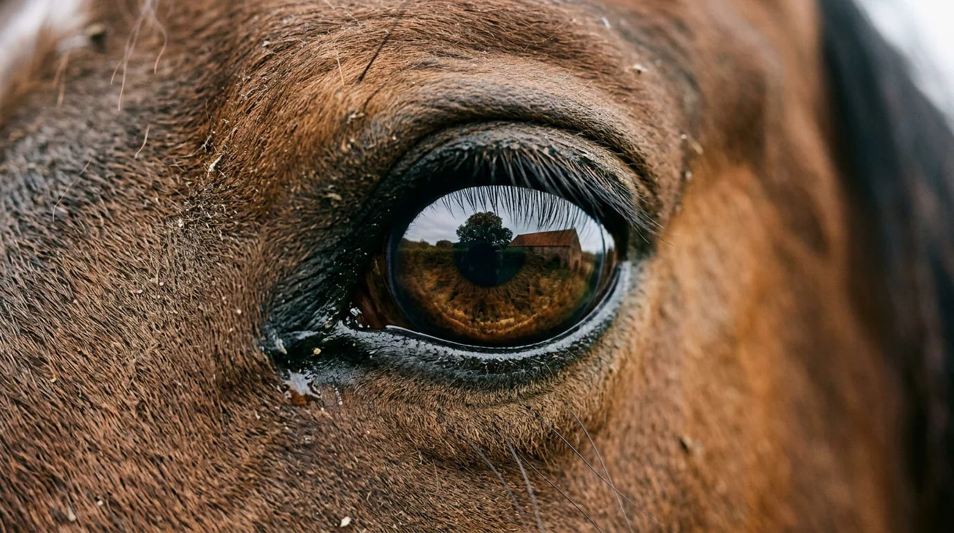 Un regard de cheval, Ferme de l'Oiseau Bleu, Le Touvet